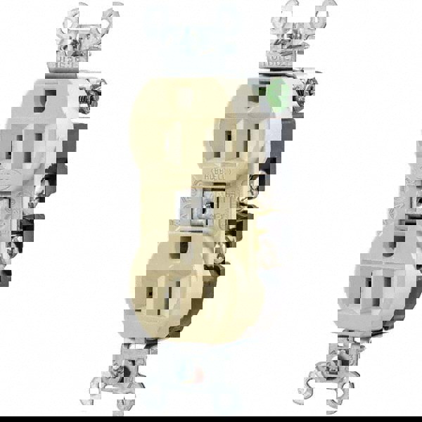 Straight Blade Duplex Receptacle: NEMA 5-15R, 15 Amps, Self-Grounding